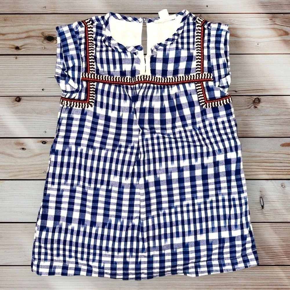 D5 Crewcuts Girls‎ Navy Gingham Dress J Crew Size 2 Toddler Shift